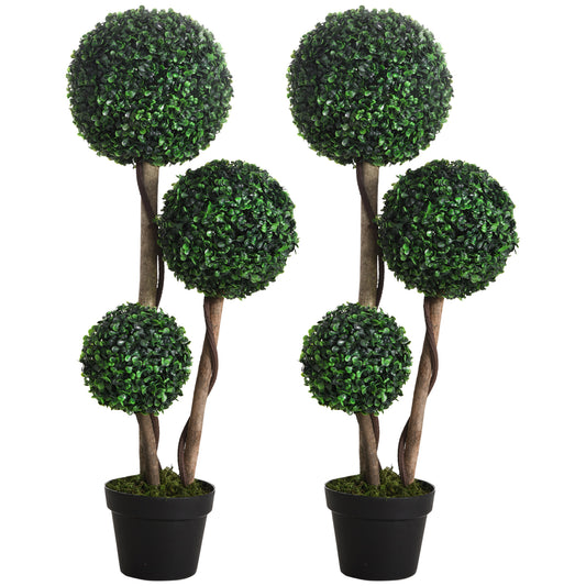 35.5" Faux Boxwood Topiary | Set of 2 Studio Decor
