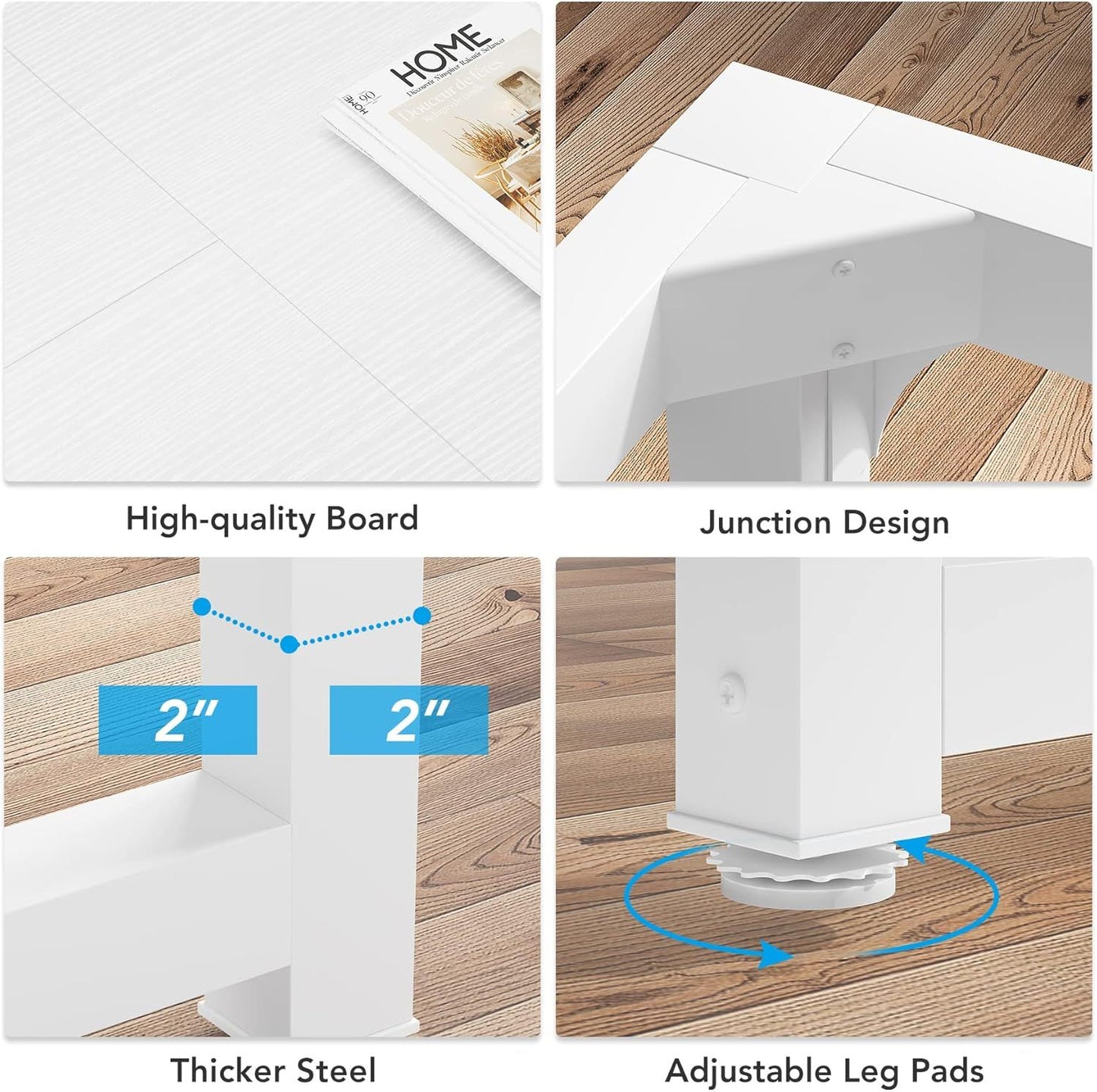 0.8'Executive Desk, Large Office Computer Desk With Thicken Frame, Modern Simple Workstation Business Furniture