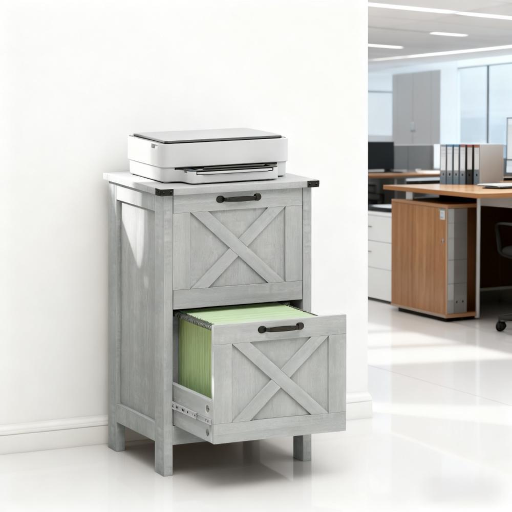 The Farmhouse Storage Cabinet | 2-Drawer File Organizer