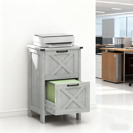 Farmhouse Office Storage Cabinet File Cabinet With 2 Drawers