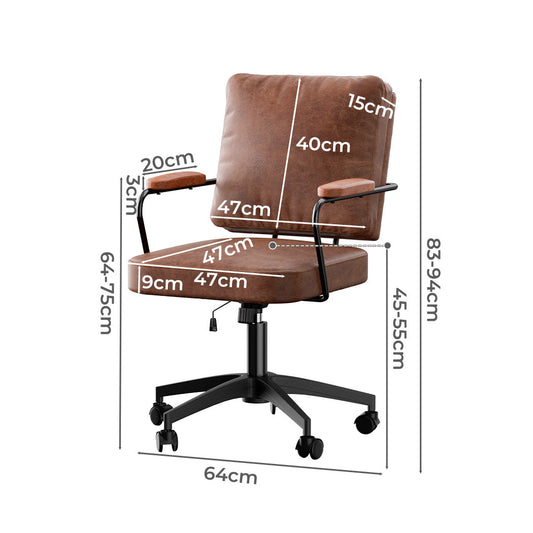 Levede Office Arm Chair Leather Executive Chairs-1