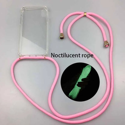 Fluorescent Pink Neck Strap Rope Cord For iPhone