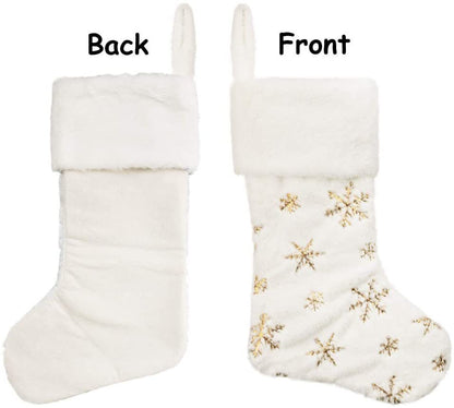 Christmas Embroidery Snowflake Plush Socks