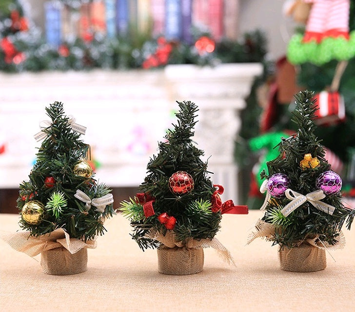 Christmas Ornaments Tree 20cm Mini Christmas Decoration Tree Christmas Day Mall Decoration Desktop Ornaments Small Tree