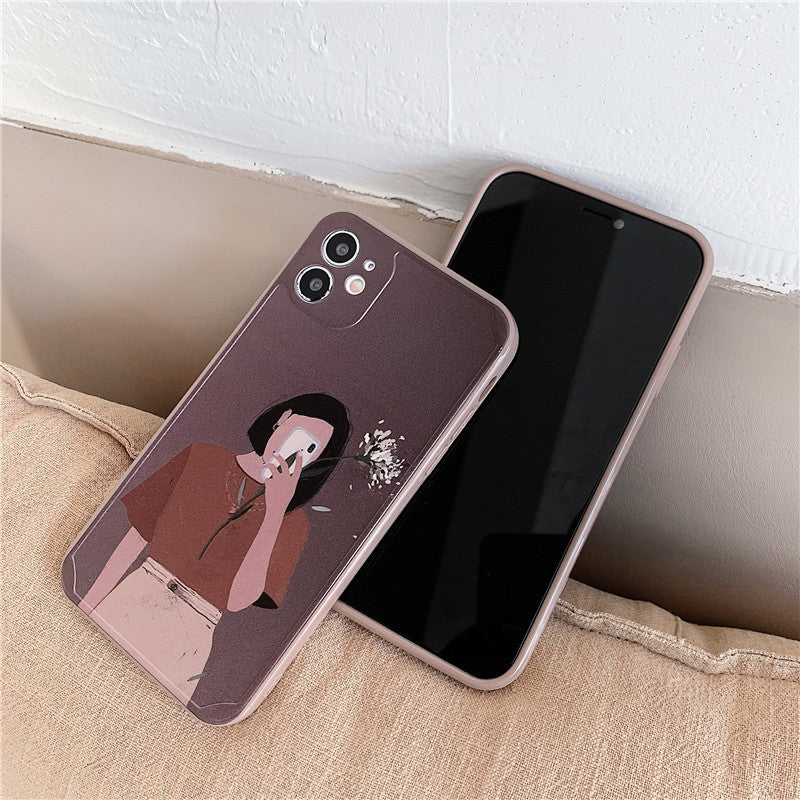 Compatible with Apple , Girl Next Door Straight Side Skin Feeling Phone Case Apple