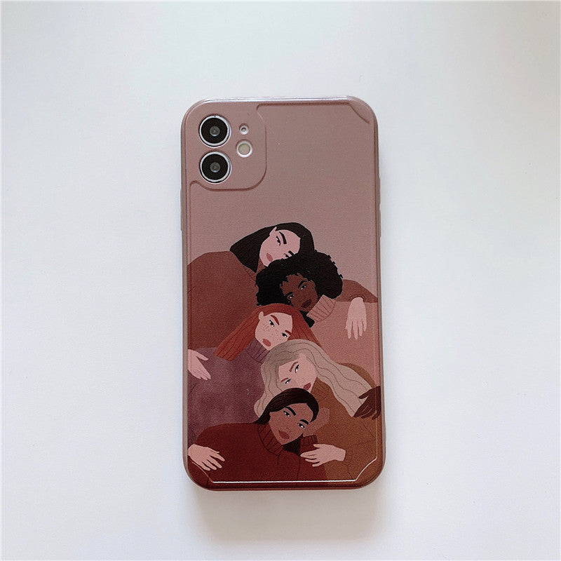 Compatible with Apple , Girl Next Door Straight Side Skin Feeling Phone Case Apple