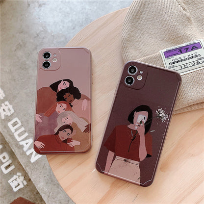 Compatible with Apple , Girl Next Door Straight Side Skin Feeling Phone Case Apple