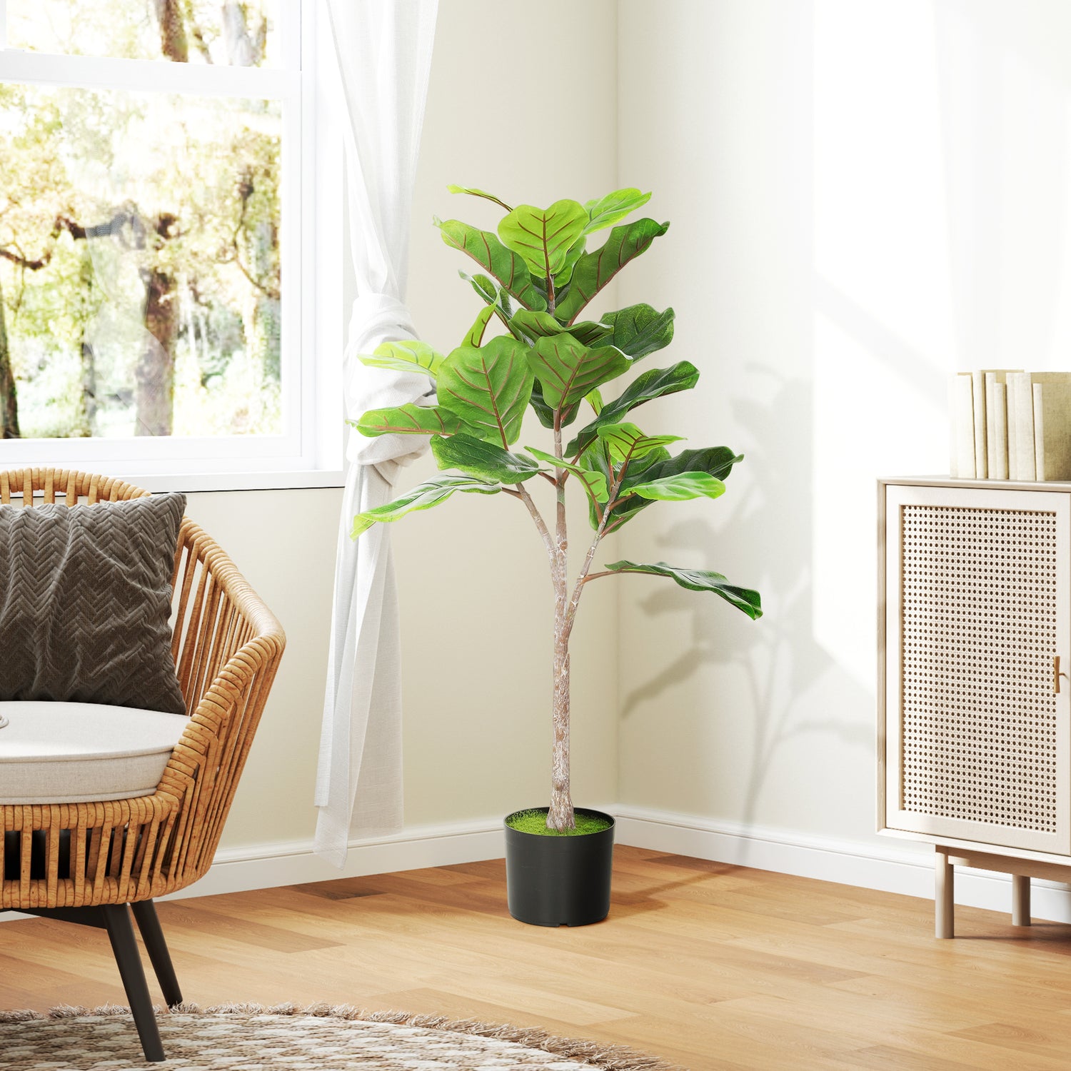 43-inch faux fiddle leaf fig tree with bendable branches