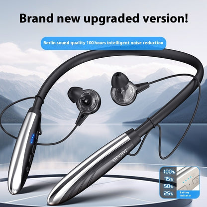 Neck Wireless Bluetooth-compatible Earphones 9D Stereo Surround Headphone Magnetic Sport Neckband Headset Neck-hanging Earbuds