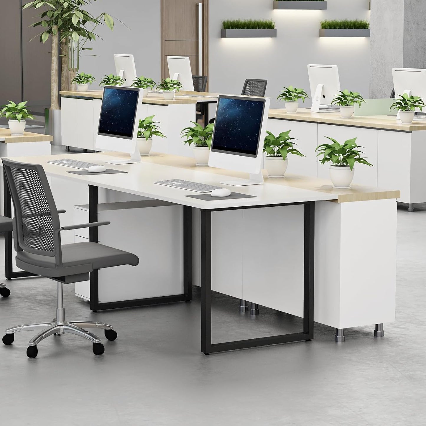 Metal Table Legs 28''x 24'' Heavy-Duty Desk Legs Industrial Furniture Legs For Dinning Table, Computer Table, Office Table 2Pcs-Black