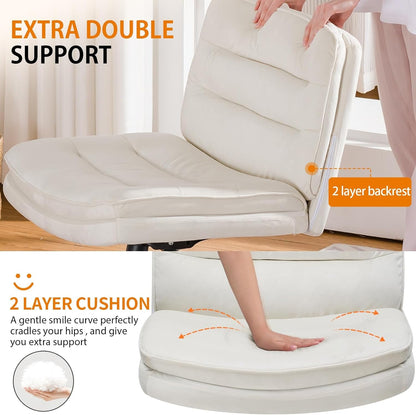 Criss Cross Office Chair Beige With Wheels For Home Office-3