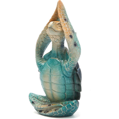 Sea Turtle Meditation Yoga Decor Garden Figurine Sea Turtle Meditating Coastal Beach Decorations Zen Yoga Resin Statue For Home Office Decorations Put The Palm Separate