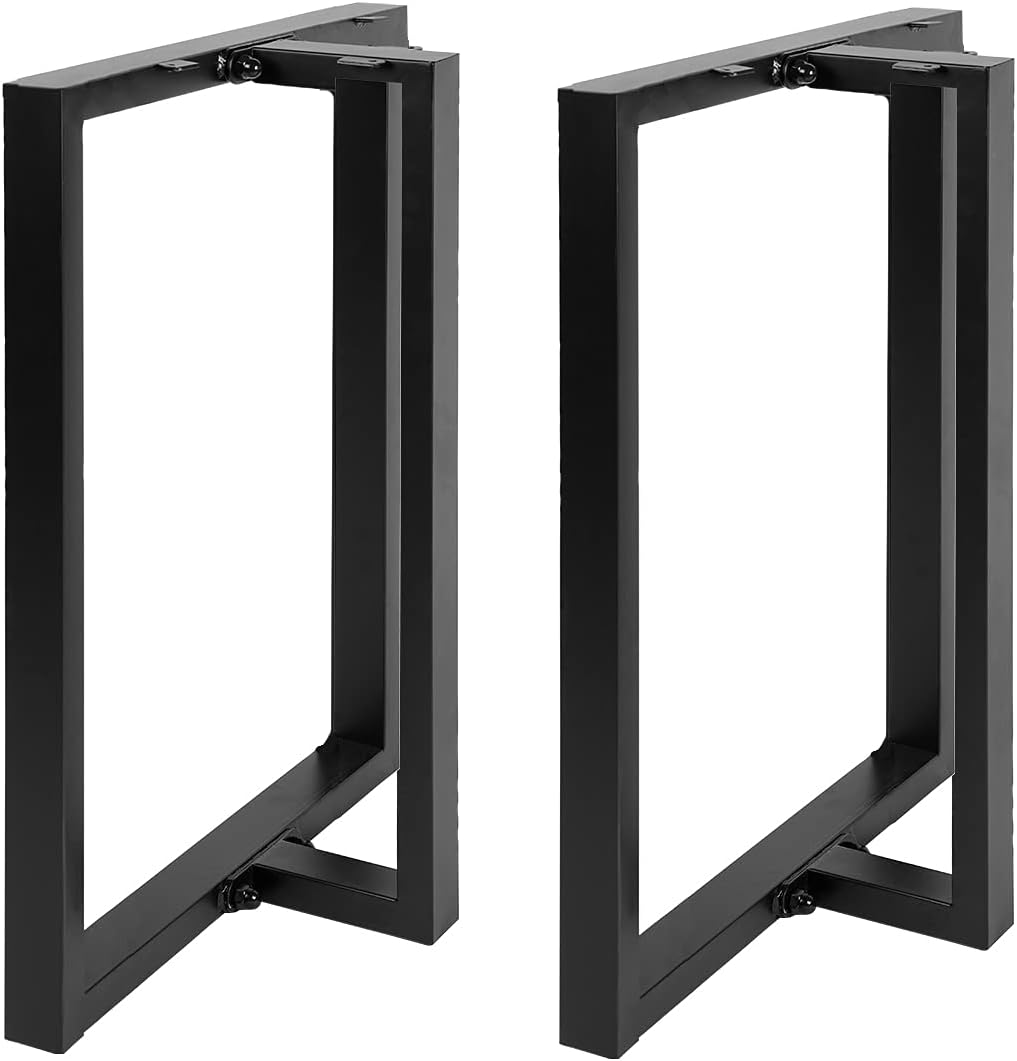 Metal Table Legs 28'x 24 Heavy-Duty T-Shape Desk Legs Industrial Furniture Legs For Dinning Table, Computer Table, Office Table 2Pcs-Black