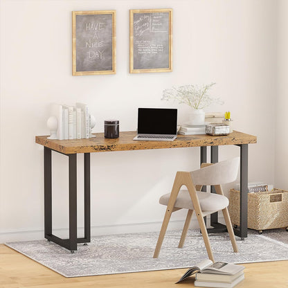 Metal Table Legs 28'x 24 Heavy-Duty T-Shape Desk Legs Industrial Furniture Legs For Dinning Table, Computer Table, Office Table 2Pcs-Black