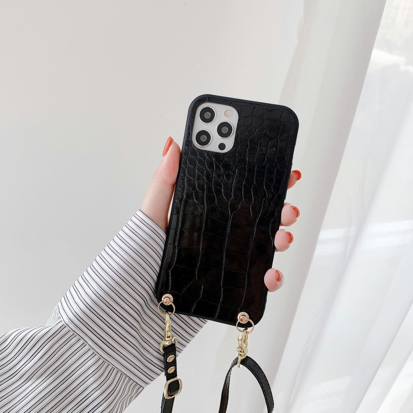 Fashionable And Creative Leather Mobile Phone Case With Lanyard