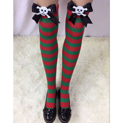 Christmas Socks Holiday Bow Stripes