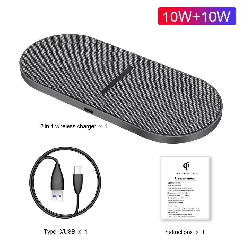 New Dual 10W Wireless Charger Multi-function Two-in-one