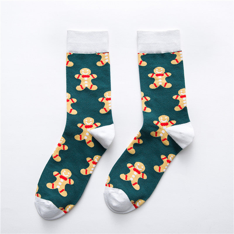 Christmas series cartoon couple socks cute cotton socks