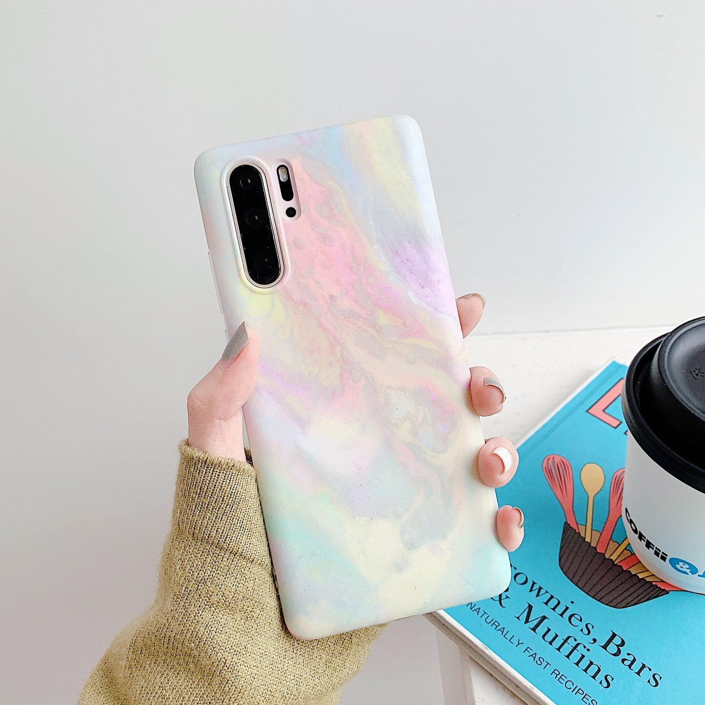 Gradient ring marble mobile phone case