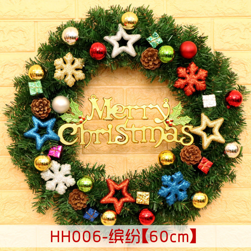 40 50 60CM Christmas Wreath Mince Rattan Ring Door Hanging Christmas Decorations, Christmas Wreath Window