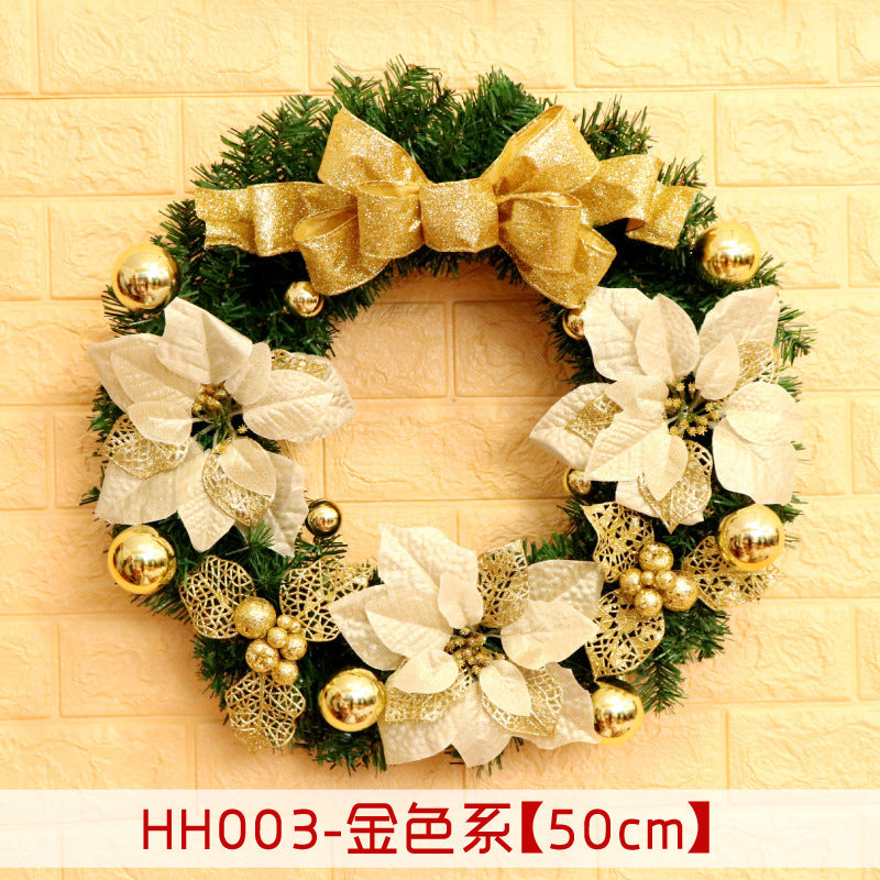 40 50 60CM Christmas Wreath Mince Rattan Ring Door Hanging Christmas Decorations, Christmas Wreath Window