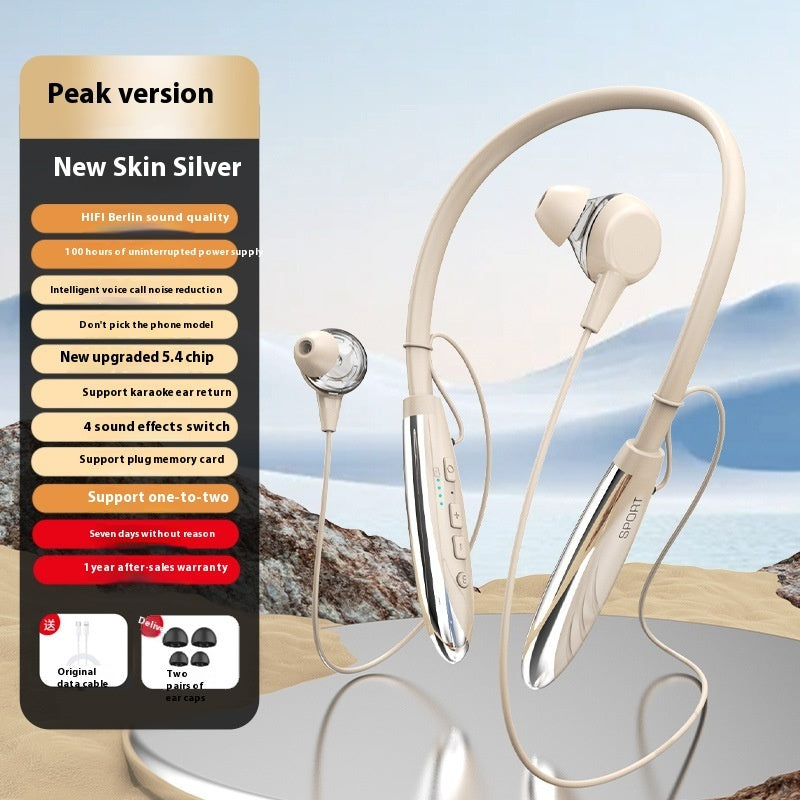 Neck Wireless Bluetooth-compatible Earphones 9D Stereo Surround Headphone Magnetic Sport Neckband Headset Neck-hanging Earbuds