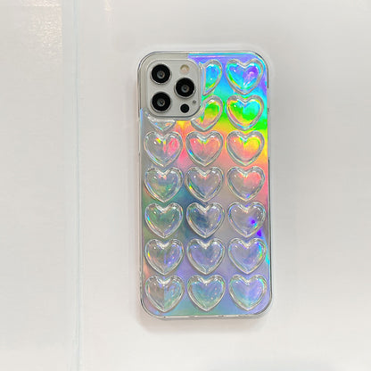 Three Dimensional Laser Transparent Love Mobile Phone Case