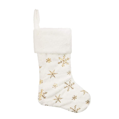 Christmas Embroidery Snowflake Plush Socks