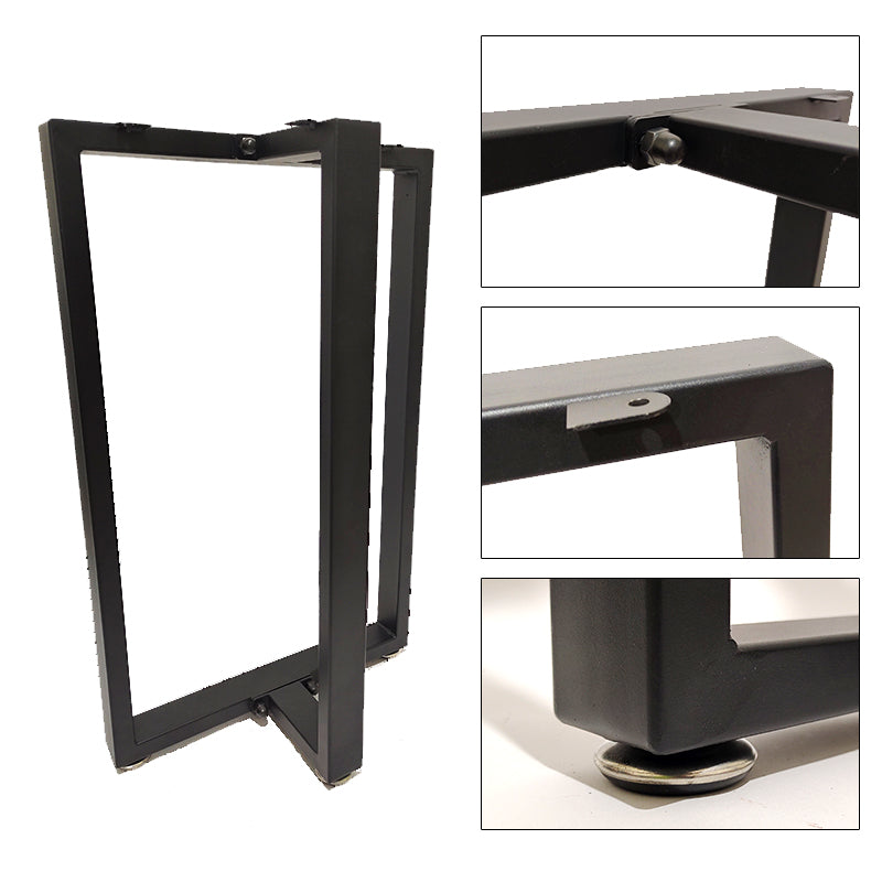 Metal Table Legs 28'x 24 Heavy-Duty T-Shape Desk Legs Industrial Furniture Legs For Dinning Table, Computer Table, Office Table 2Pcs-Black