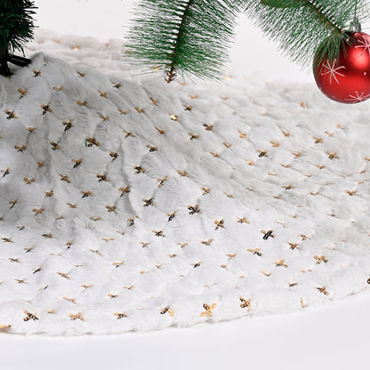 New Product Christmas Decoration Silver Sequined Tree Skirt 116cm