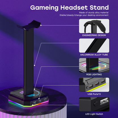 ZUOYA RGB Headphone Bracket Headset E-sports