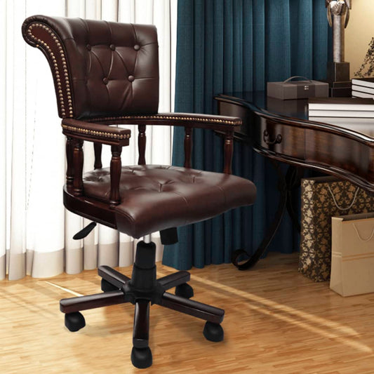 NNEVL Swivel Office Chair Brown-0