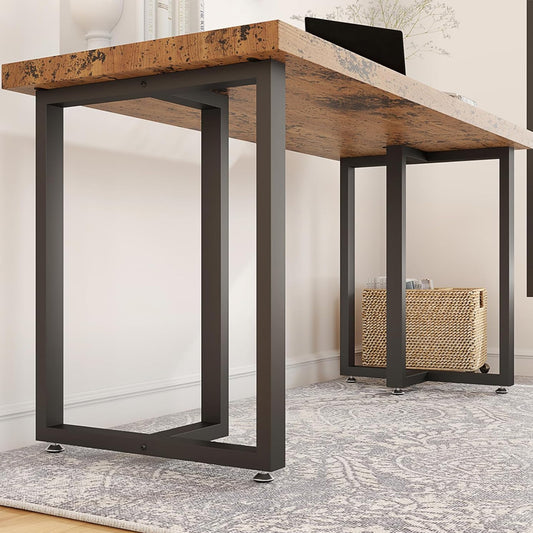 Metal Table Legs 28'x 24 Heavy-Duty T-Shape Desk Legs Industrial Furniture Legs For Dinning Table, Computer Table, Office Table 2Pcs-Black