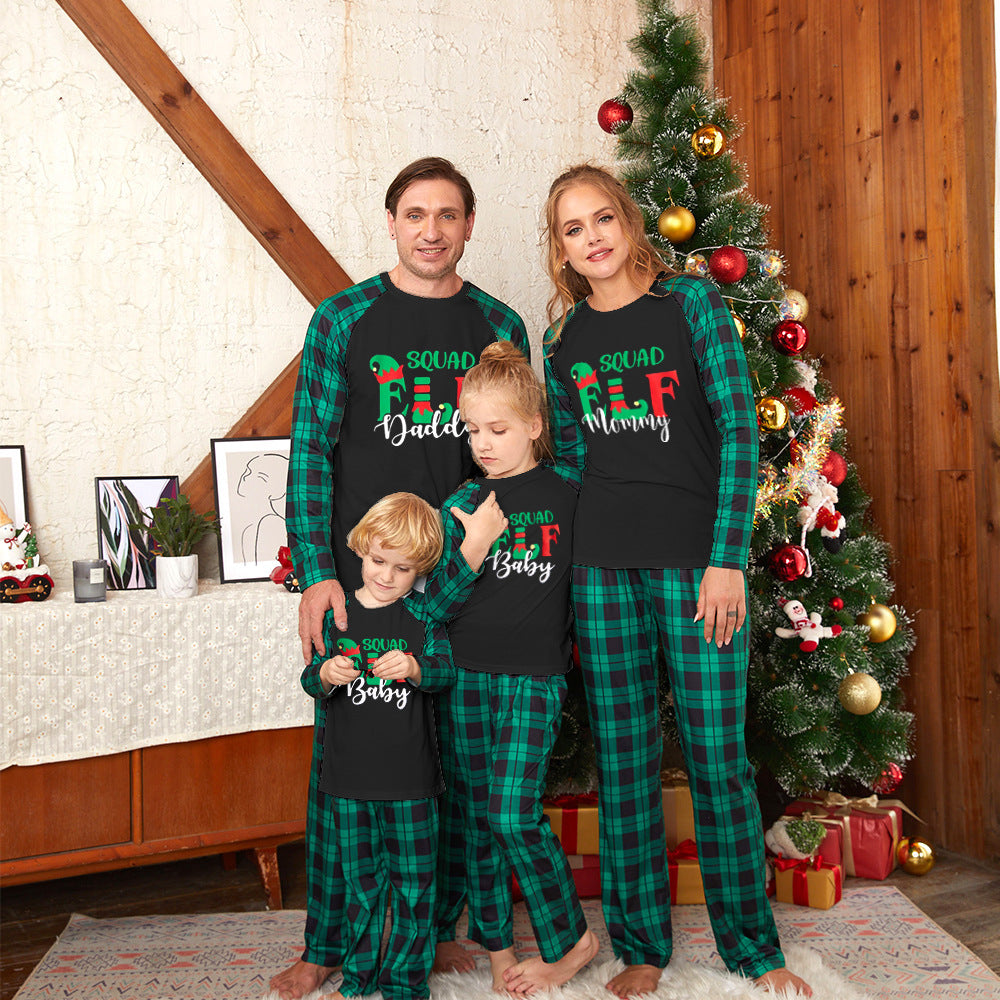 Printed Autumn Winter Christmas Set Parent-child Home Wear Home Pajamas