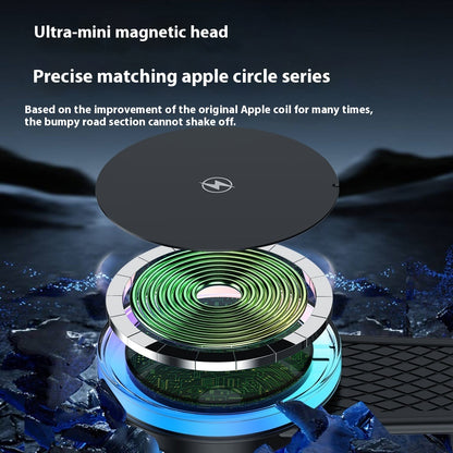 Car Magnetic Colorful Light Titanium Alloy Car Wireless Charging Bracket