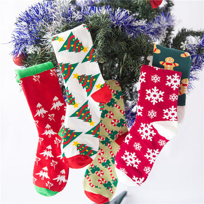 Christmas series cartoon couple socks cute cotton socks