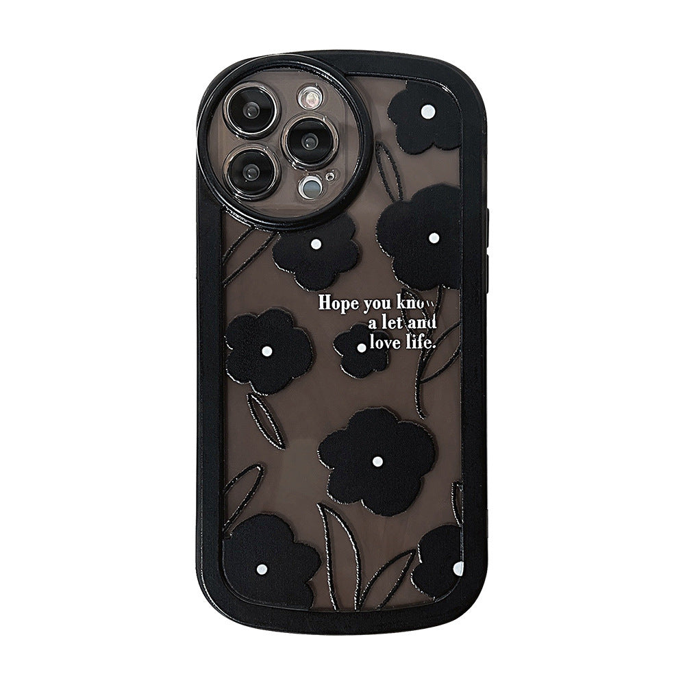 Advanced Black Flower Silicone Phone Case