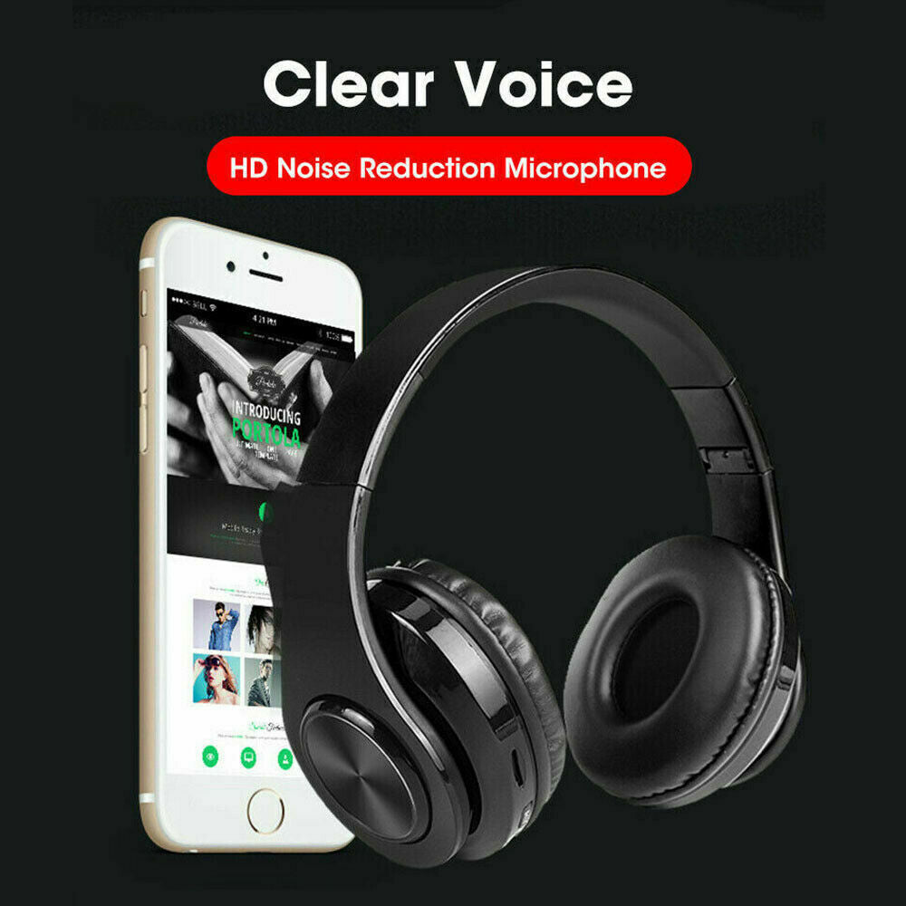 Foldable On Ear Headphones Bluetooth 5.0 Wireless Stereo Bass Headphones Wireless