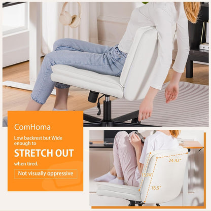 Criss Cross Office Chair Beige With Wheels For Home Office-4