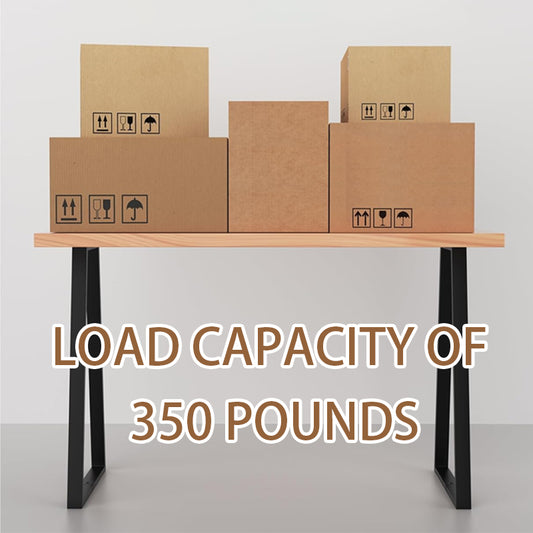 Metal Table Legs 28''x 24'' Heavy-Duty Desk Legs Industrial Furniture Legs For Dinning Table, Computer Table, Office Table 2Pcs-Black