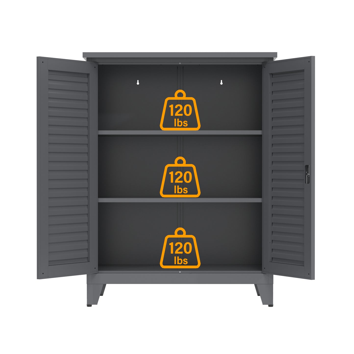 47'' Tall Metal Tool Storage Cabinet, With Ample Storage Space For Garage,Warehouse,Garden,Office, Living Room,Bathroom,Utility Room Slate