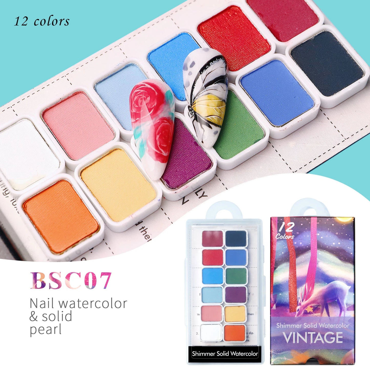 Nail Art Drawing Paints Watercolor Powder For Nails Abstract Magic Gel Polish Colors Solid Manicure Nail Glitter Accessories