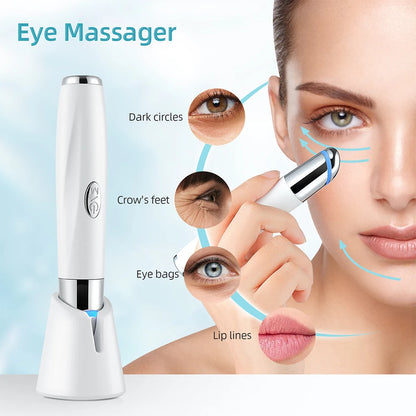 Eyes And Lip Massage Stick 45℃ Heated Hot Compress Vibration Eye Massager Lighten Dark Circle Anti-wrinkle Eye Bags Remover