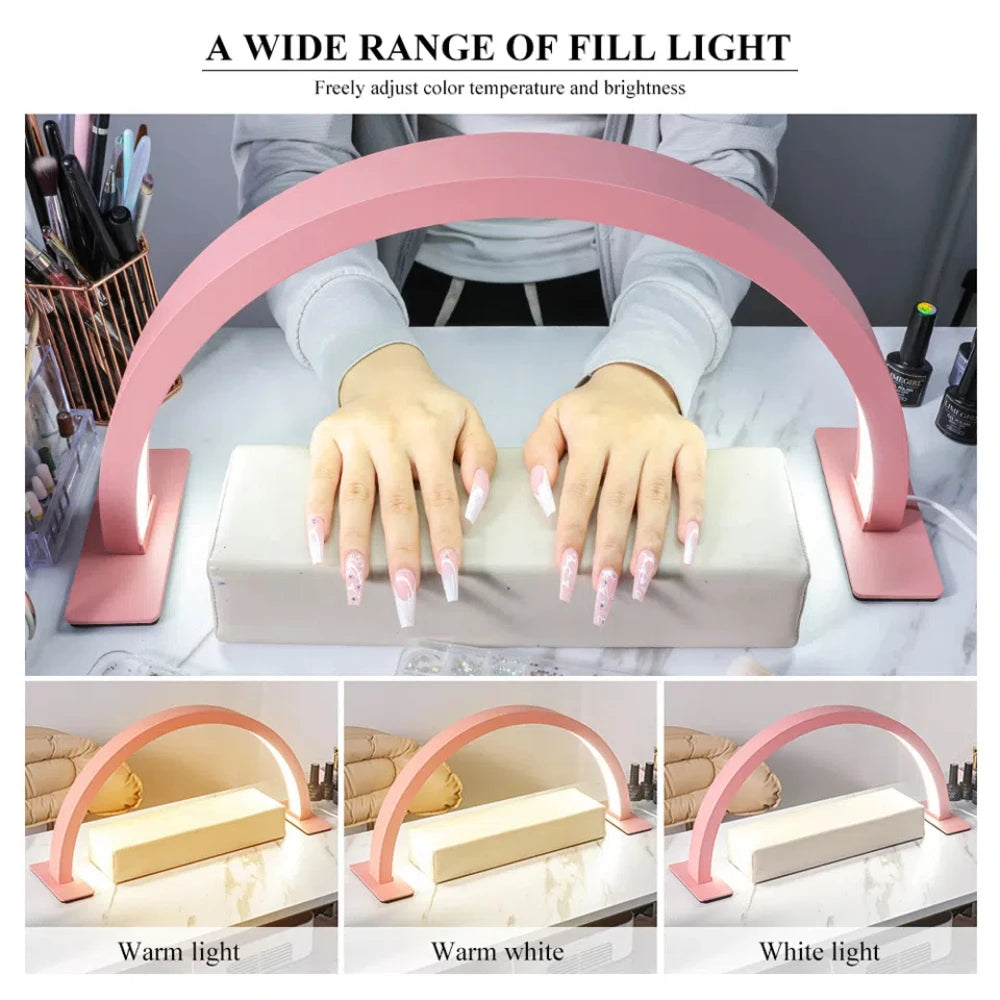 Half Moon Light Desktop Nail Lamp Light Led Nail Tech Desk Lamp for Lash Eyelash Extension Tattoo Eyebrows with Remote Control