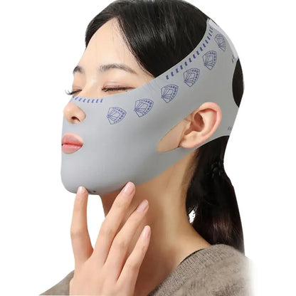 1pc Reusable V Face Bandage Shaper Gray Women Facial Double Skincare Lift Chin Belt Reduce Tool Face Thining Up Bandage Sli U4B5