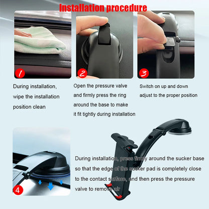 HKGX Tablet Phone Holder Mount in Car for Samsung Galaxy Z Fold 4 iPhone iPad Mini Air Car Sucker Phone Stand Expansion Holder