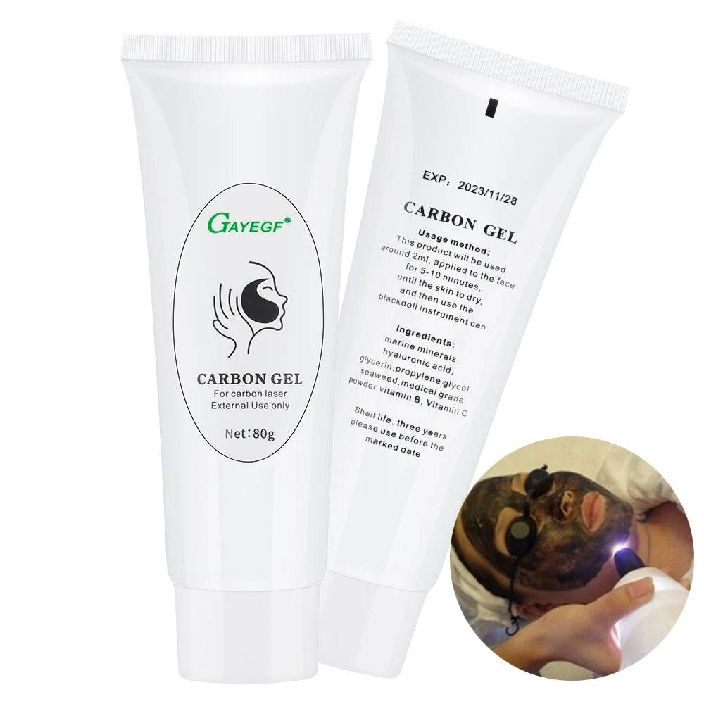 80ml Carbon Gel Deep Cleaning Moisturizing Black Face Cream For Laser Skin Rejuvenation Removal Blackhead Whitening Facial Mask