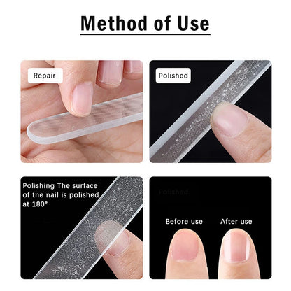 1PC Professional Nano Glass Nail Transparent Buffer Durable File Shiner Manicure Files Nail Art Manicure Tool