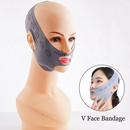 1pc Reusable V Face Bandage Shaper Gray Women Facial Double Skincare Lift Chin Belt Reduce Tool Face Thining Up Bandage Sli U4B5