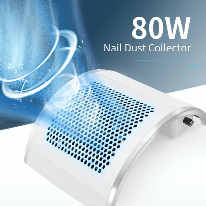 Nail Art Vacuum Cleaner 80W Four Fans with High Suction, Professional Dust Machine for Nail Grinding and Dust Prevention